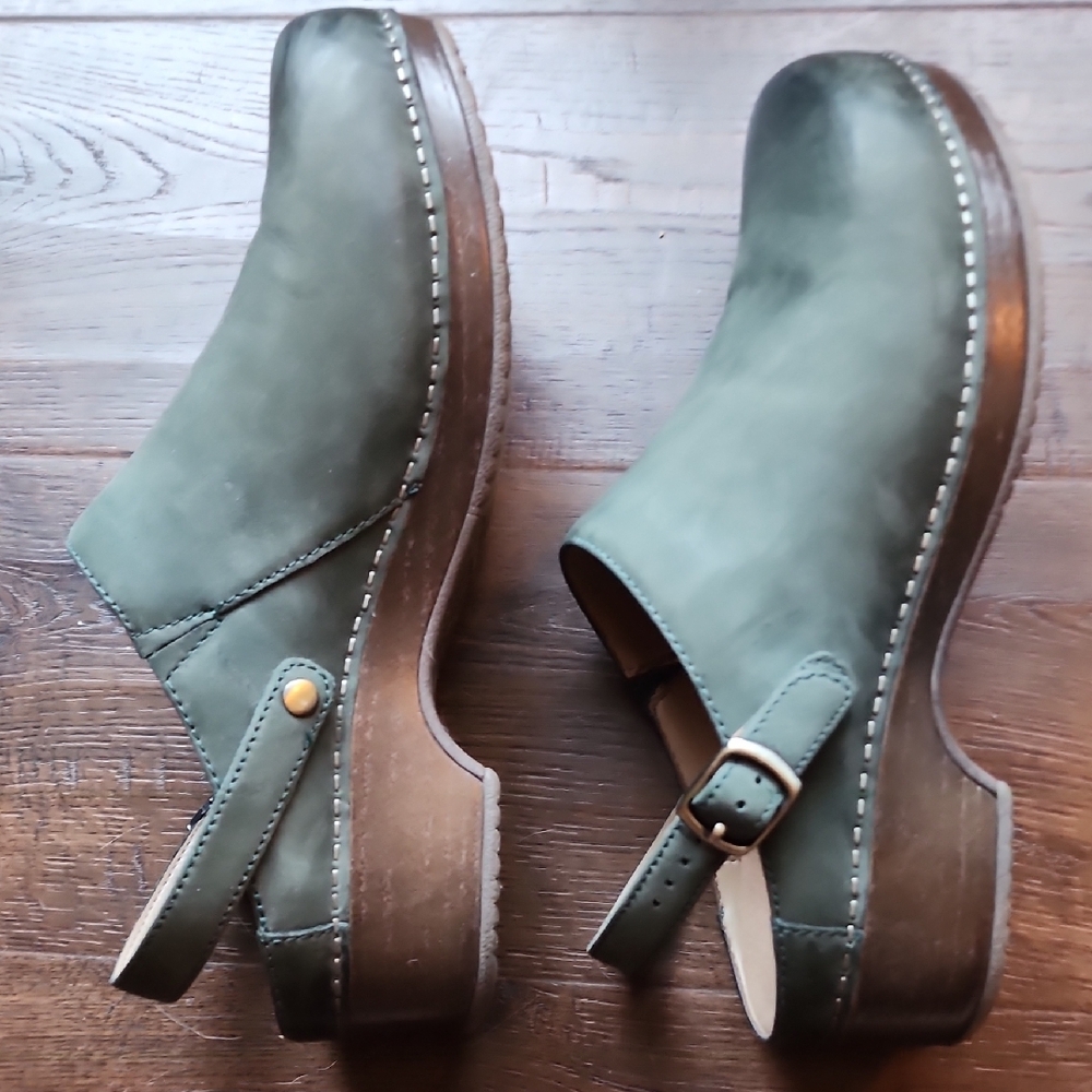 Dansko Olive Leather Slip-Ons - Picture 3 of 7